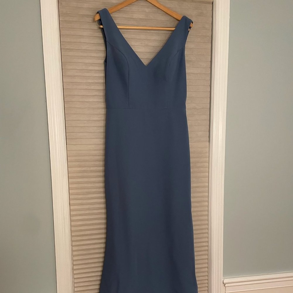 Perfect condition - Revelry Dakota Crepe Dress Dusty Blue Size 10